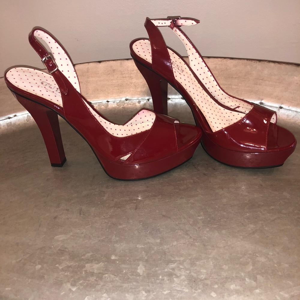 Guess High Heels. Size 6.5. Red.